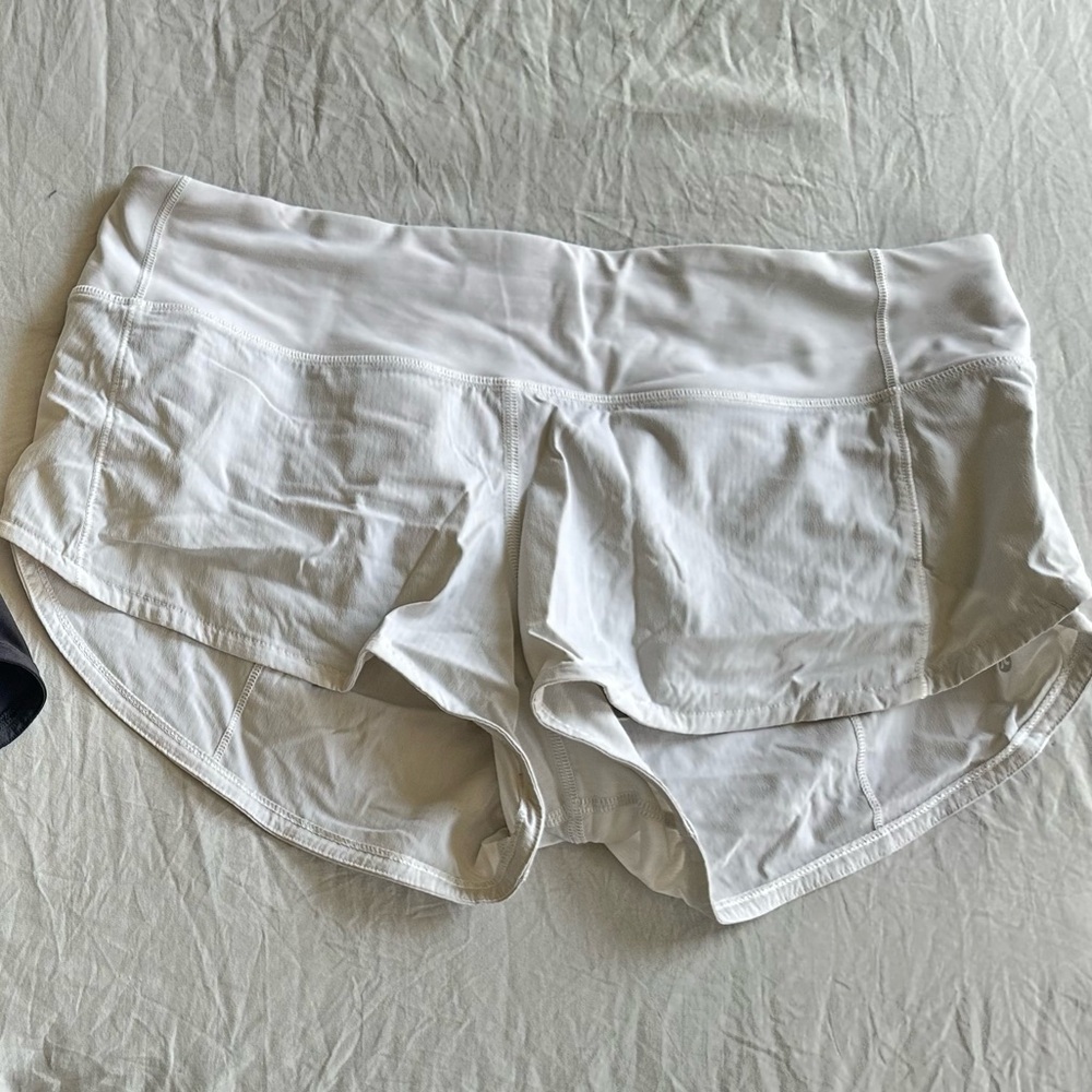 lulu lemon white Up-Short Low-Rise Athletic shorts
